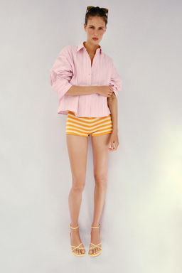 CAMISA RAYAS SISA ANCHA / Rosa / Blanco