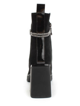 04-M3-837 BLACK Ботильоны зимние женские (натуральная замша, натуральный мех)