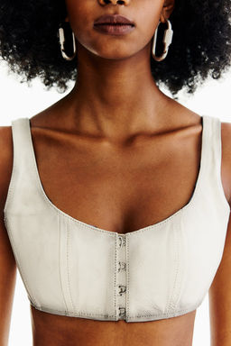 Top bustier cropped de piel - H&m фото 2
