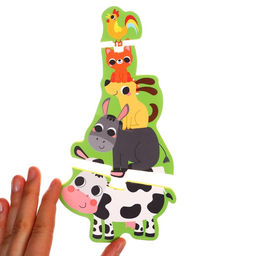 Пазлы мягкие для малышей Крошка Я «Пирамидка: Животные фермы», 5 деталей