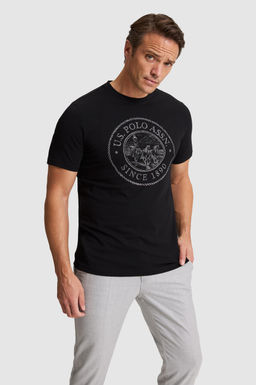 Erkek Siyah Regular Fit Bisiklet YakaTi__rt