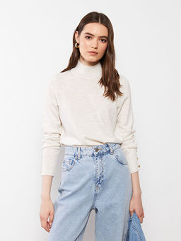 Yar?m Bal?k?? Yaka Kad?n Triko Kazak