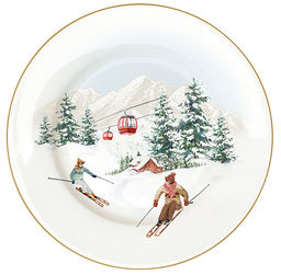 Тарелка десертная, 19 см, фарфор P, белая, Лыжники в горах, Chalet, 62633 - Easy life фото 4