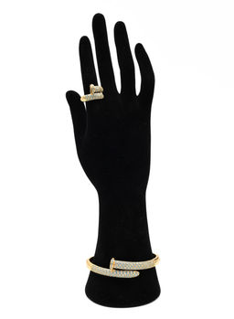 Браслет гвоздь с фианитами цв.голубой, 16см - Радуга камня фото 4