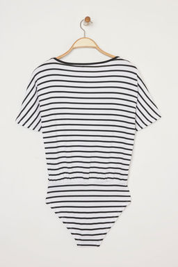 TRENDYOLMILLA Siyah Cizgili Truvakar Kol Relaxed/Rahat Kal?p Orme Body TWOSS25BD00020  фото 7