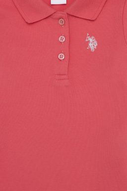 U. S. Polo Assn / Базовый свитшот с воротником-поло с цветком граната для девочек - U.s. polo assn фото 3
