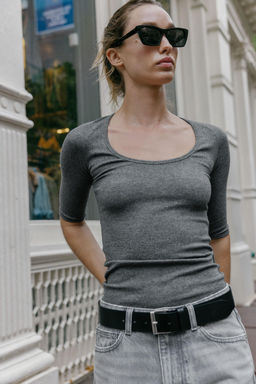 RIB RAGLAN T-SHIRT - Zara фото 2