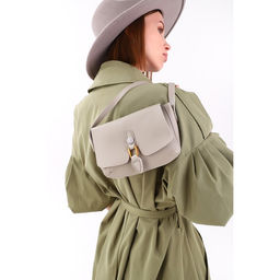 Сумка-мессенджер на клапане, длинный ремень, цвет серый - Simaland фото 4