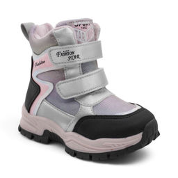 Ботинки мембранные на меху В6673-15 серебро