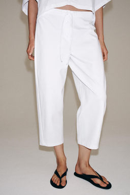 PANTAL?N CARROT INTERLOCK / Blanco - Zara фото 2