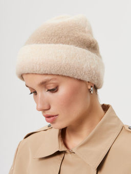 Шапка жен. шерсть+нейл+полиам ZZ-M99503 beige