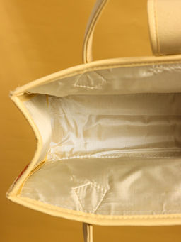 Сумка плетёная на застёжке из пандана, 35×12×40 см, бежево-оранжевая