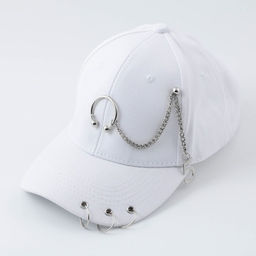 Кепка женская с кольцами, белая, р-р 56