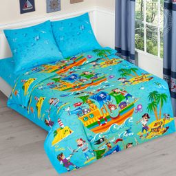 Морской бой 1,5 сп./Пододеяльник: 1 шт. - 215*143; Простыня: 1 шт. - 214*150; Наволочка: 2 шт. - 70*70; Бязь детская