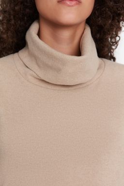 Vizon Bal?kc? Yaka Shift/Duz Mini Selanik Uzun Kollu Orme Elbise TWOAW20EL1110