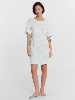 Сорочка ночная женская мятная с котиками - Mark formelle фото 2
