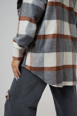 Рубашка женская в клетку с капюшоном РЖКК-01