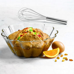 "Боркам (Borcam)" Форма для кекса стеклянная жаропрочная 1,5л, д22см, h9см, волнистая, цветная коробка, Pasabahce (Турция)