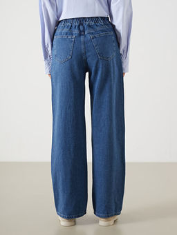 Beli Lastikli Wideleg Kad?n Jean Pantolon