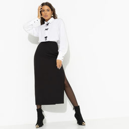 Рубашка с контрастным декором, Стильный вайб (white) - Charutti фото 4