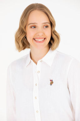 Рубашка женская белая Uzunkol Basic - U.s. polo assn фото 15
