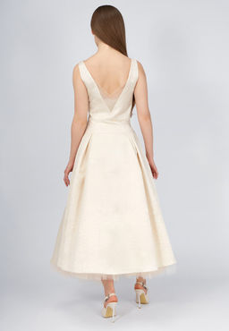 Платье из жаккарда OD-939-1 сливочный