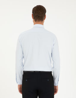 A__k Mavi Slim Fit Uzun Kollu Basic G_mlek
