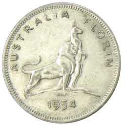 1 флорин (2 шиллинга) 1954 года Австралия  Королевский визит Елизаветы II