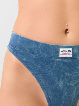 Цена за 2 штуки! Трусы бразилиана женские синий с обработкой эйсид - Mark formelle фото 5