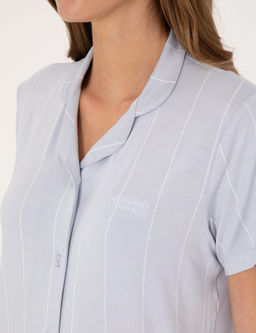 Mavi K_sakollu G_mlek Pijama Tak_m_