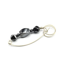 Брошь-булавка от сглаза с гематитом 58*20мм