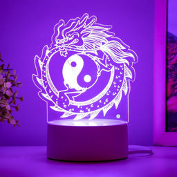 Светильник 3D RISALUX «Китайский дракон», LED-ночник, белый, 14×9.5×16 см