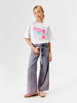 ACOOLA / Брюки джинсовые детские для девочек Como сине-розовый