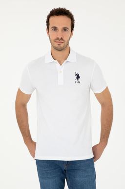 Футболка мужская U.S. Polo Assn базовая белая из хлопка с эластаном  фото 10