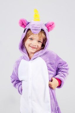 Пижама кигуруми фиолетовый Единорог (детская)