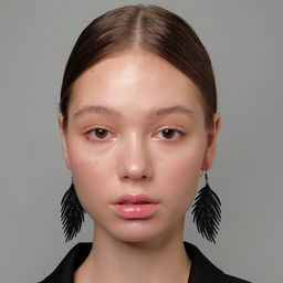 Серьги металл «Папоротник» листочек чёрные