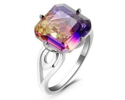 Кольцо из серебра аметрин выращ., МЦВ60