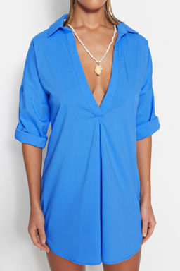 TRENDYOLMILLA Beyaz Dokuma Flaml? Pamuk Mini Plaj Elbisesi TBESS21EL3979 фото 3