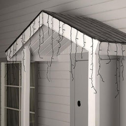 Гирлянда Бахрома 4?0.6 м, IP44, тёмная нить, 180 LED, свечение красное, 8 режимов, 220 В - Luazon lighting фото 7