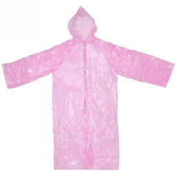 Цена за 3 шт. Дождевик-плащ "Ветерок" с капюшоном, на кнопках 25 Мкрн 110*65см розовый ДоброСад
