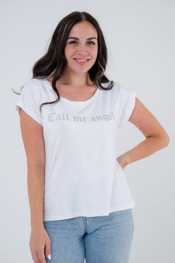 Футболка женская из вискозы Лирика белый Call me angel - Амадэль фото 2