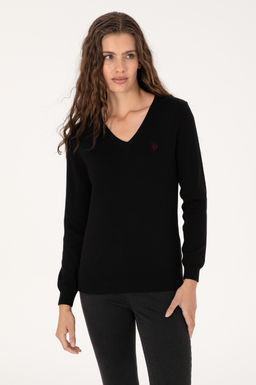 Kad_n Siyah V Yaka Basic Kazak Sepette S_rpriz _ndirim - U.s. polo assn фото 3