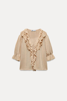 RUFFLED KNIT TOP