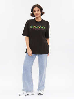 Футболка с вышивкой FU21602BLK01 - Артесса фото 7