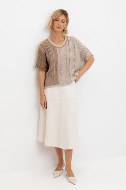 ЕВ 30218/телесный,кофейный джемпер жен