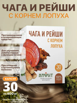 Грибная серия БАД Капсулы Чага и рейши с корнем лопуха Алфит 1237 фото 4