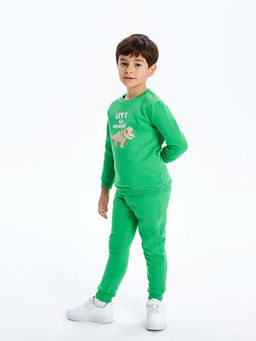 Bisiklet Yaka Uzun Kollu Basic Erkek Bebek Sweatshirt ve E?ofman Alt 2li - Waikiki фото 4