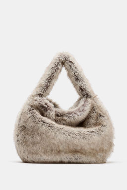 MAXI FAUX FUR BUCKET BAG - Zara фото 3