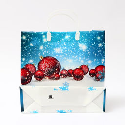Цена за 10 шт. Пакет новогодний Праздничная синева мягкий пластик 30?30 см - Simaland фото 2