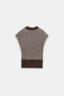 CABLE KNIT WAISTCOAT TOP - Zara фото 3
